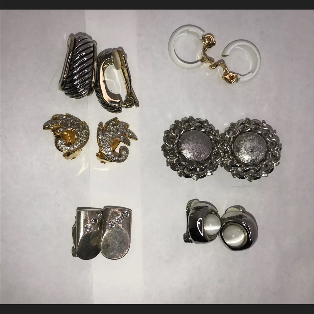 Vintage Clip On Earrings bundle 6 Pairs All good